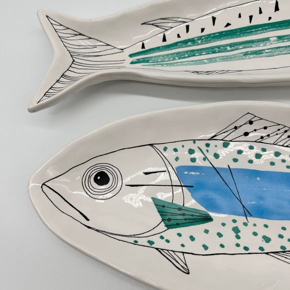Pompano Collection modern fish plate (Ajml) - Picture 2 of 6